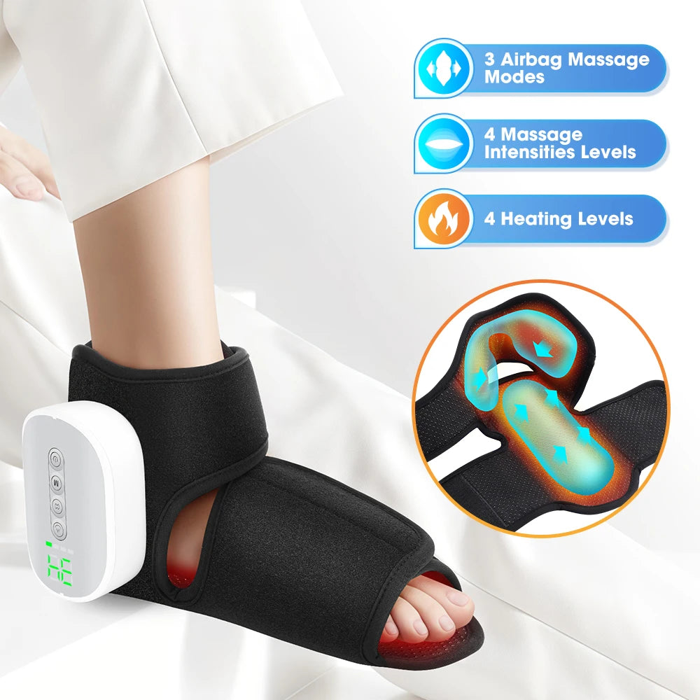 Hailicare Heated Foot And Ankle Massager With Air Compression