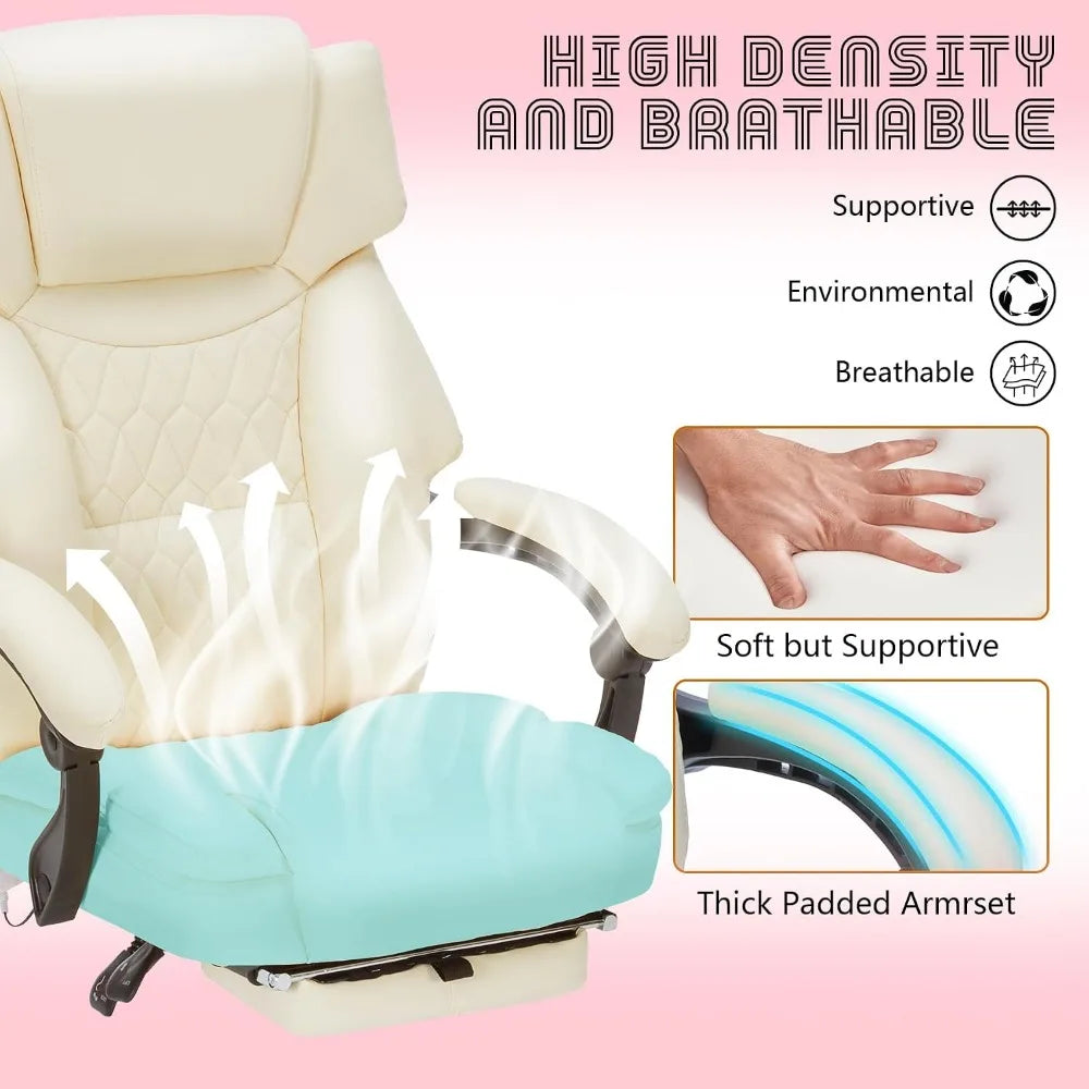 Ergonomic Vibration Massage Chair With Heat And Rotating Footrest