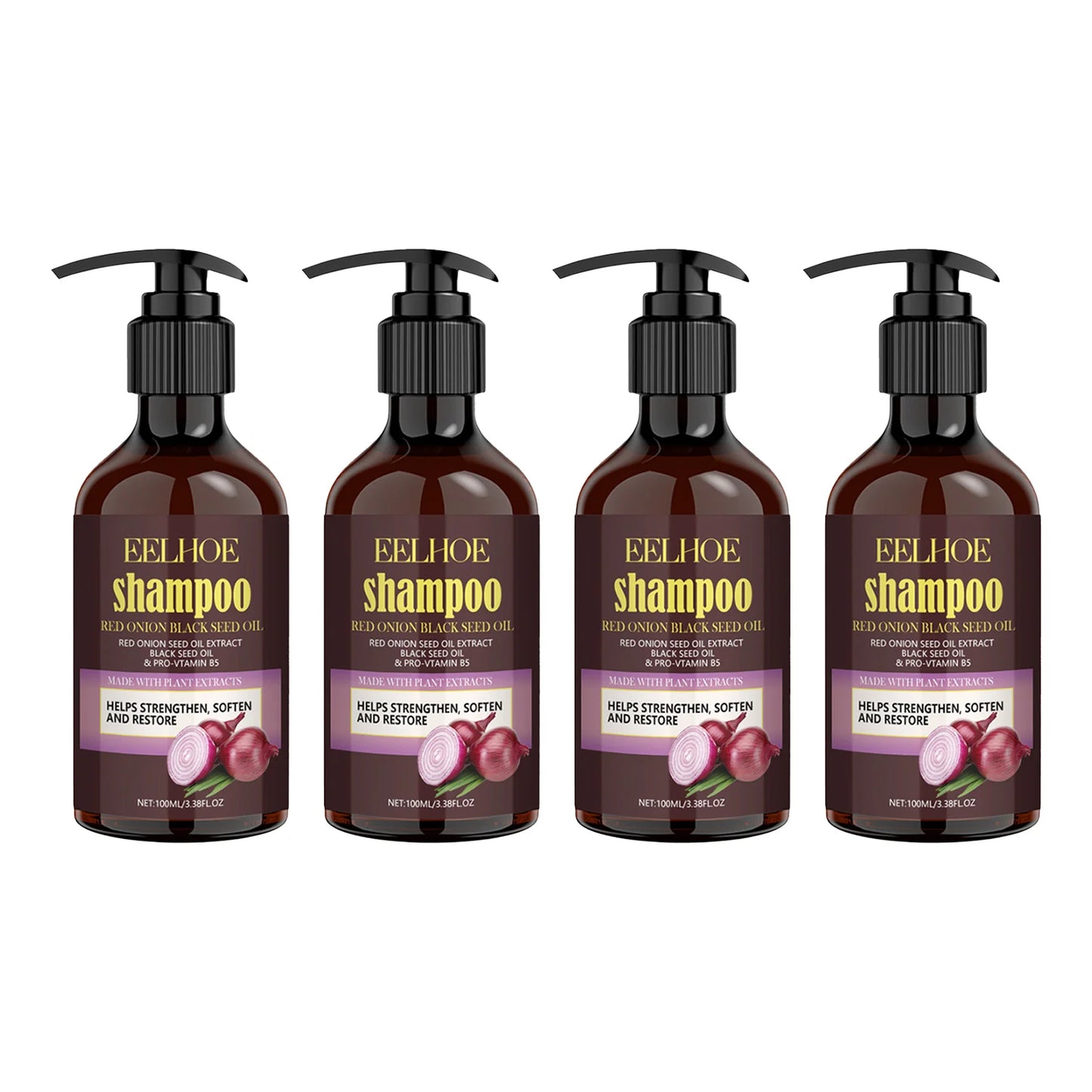 EELHOE Red Onion Oil Shampoo Deep Cleansing Repair Damaged Hairs Strengthen Hair Roots Anti Dryness Frizzy for All Hair Types
