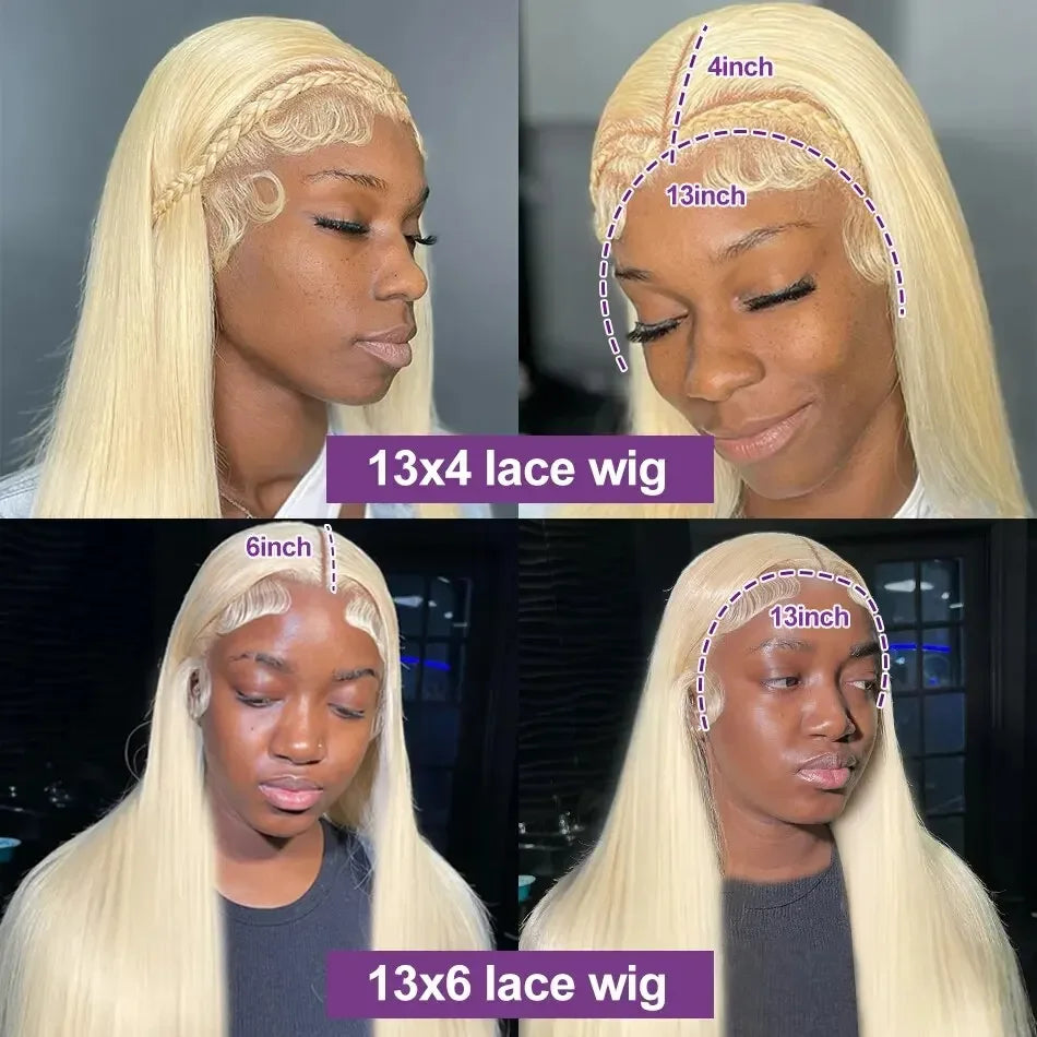 Blonde 613 Lace Frontal Wigs 4x4 Glosure Bone Straight 13X4 Lace Front Wigs 13X6 Human Hair Closure Wigs For Women 200 Density