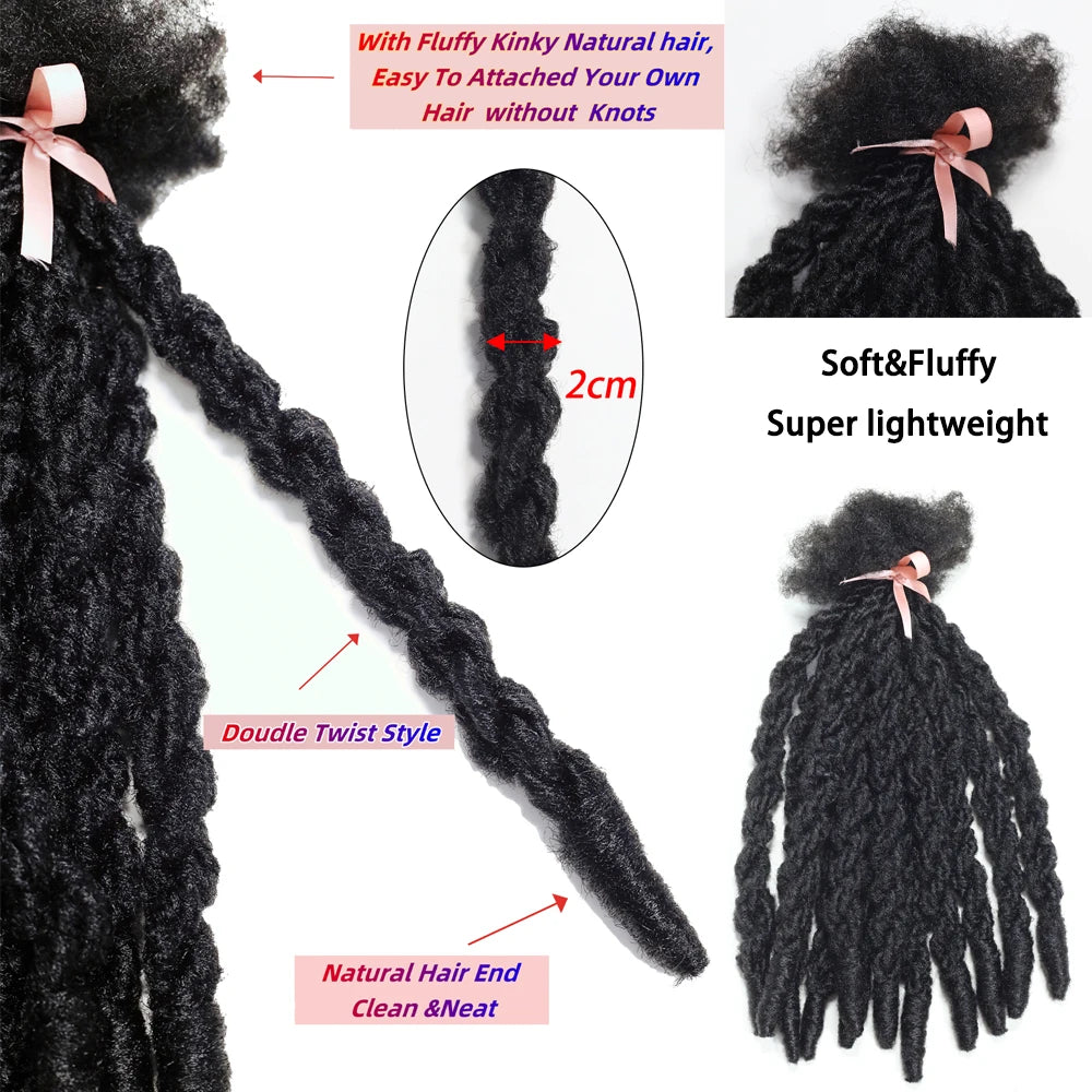 12 Strands Double Twisting Synthetic Locs Black 14 Inch Knotless Twist Hair Braids Soft Synthetic Crochet Hair