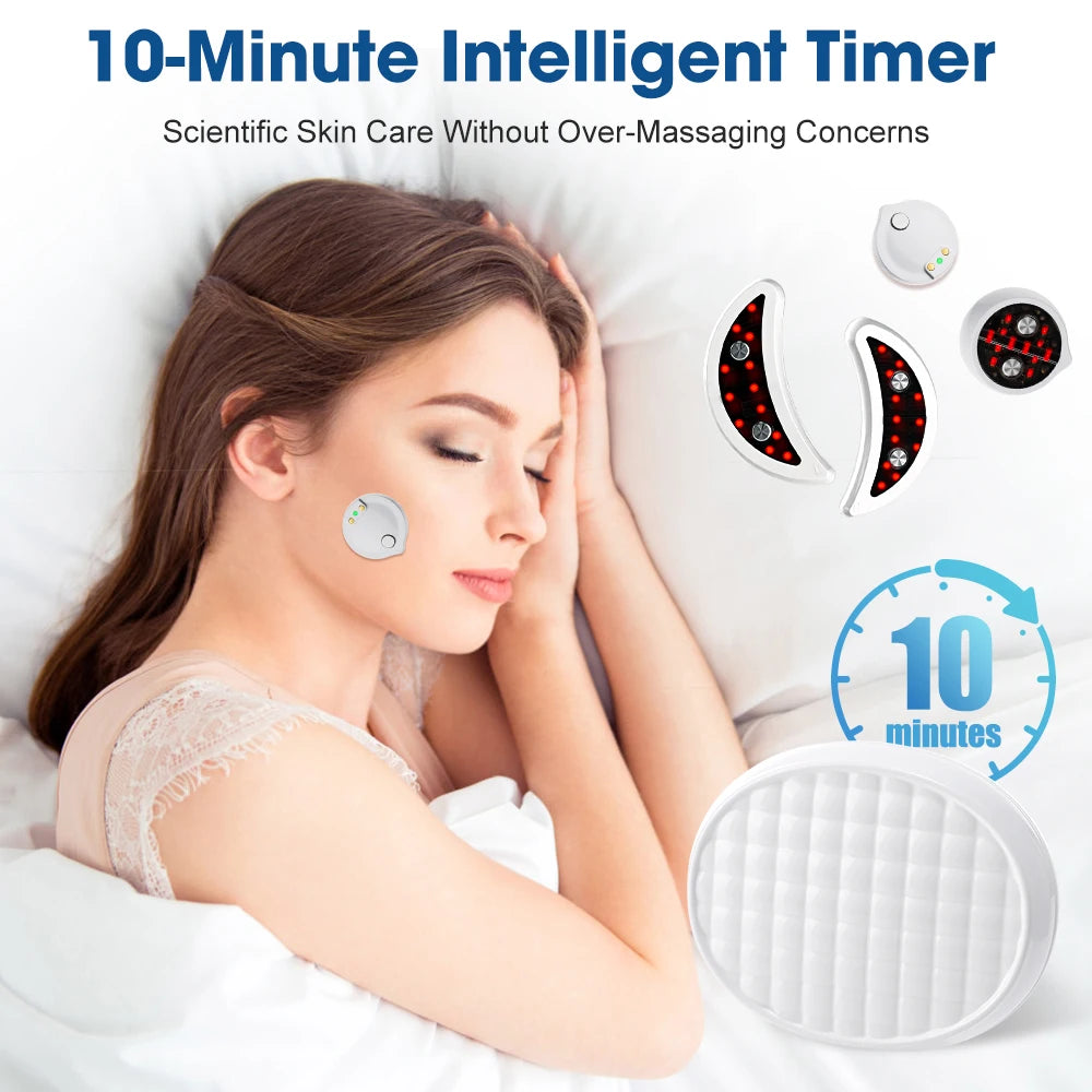 EMS Micro-current Eye Face Massager Red Light Eye Care Massager Beauty Machine With Gel Patch for Dark Circles Removal Eye Lines