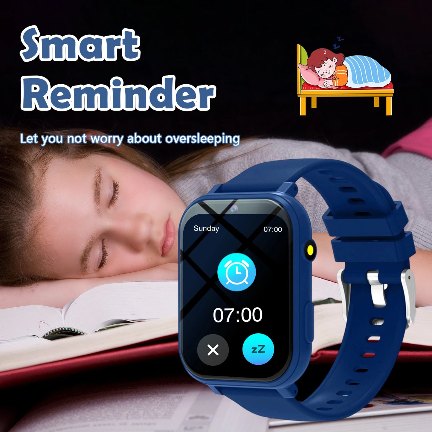 Smart Watch 18 Games Camera Waterproof Flashlight Sleep Monitoring For Birthday Holiday Gift Boy Girl Children