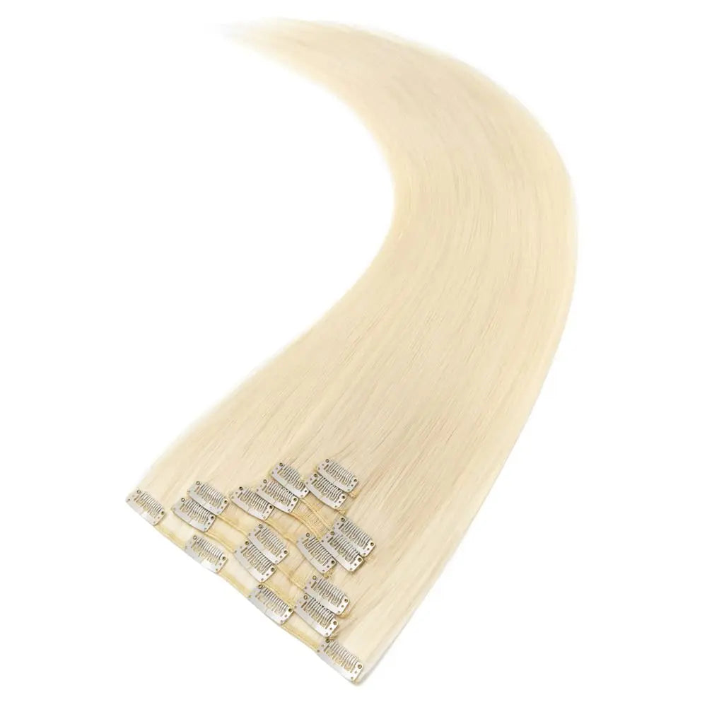 100% Human Hair Extensions Clip Ins 613 Color Clip-In And Tape-In Hair Extensions for Volume And Length Cheveux Humain