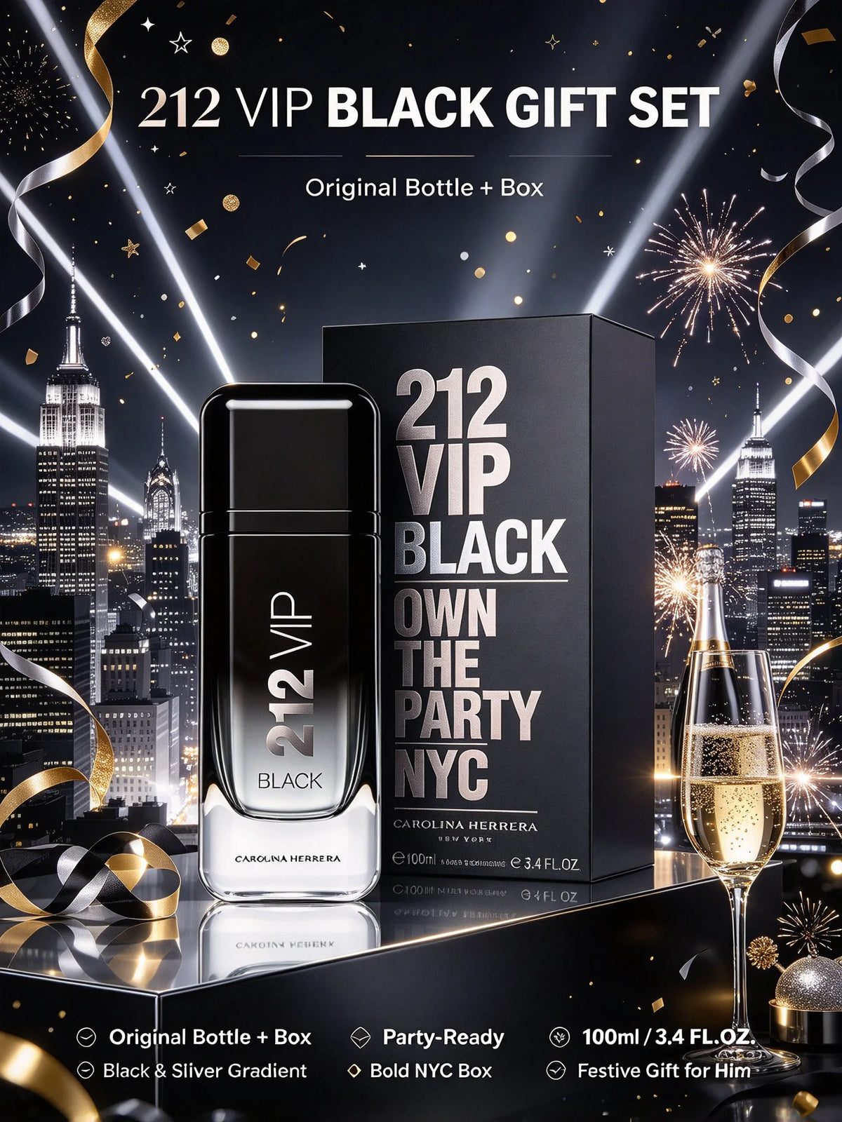 Carolina Herrera 212 VIP Black Aromatic Eau De Parfum