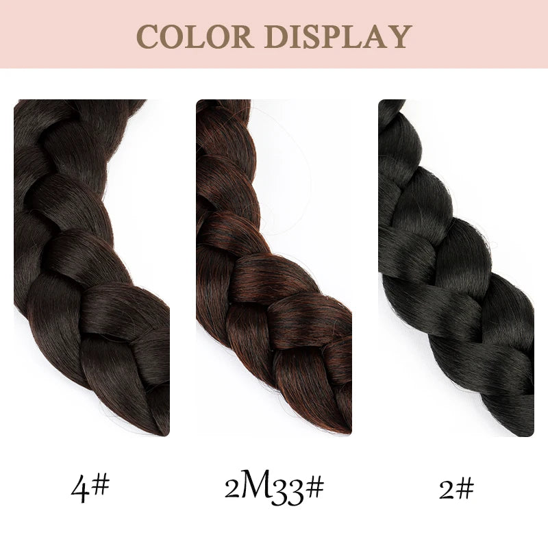 Long Braided Ponytail Synthetic Hair Extension,High Elasticity Hair Tie Design,Multiple Length Options,Ponytail  Accessories