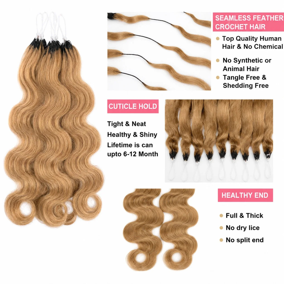 Wig Queen Remy Body Wave Crochet Human Hair Extensions
