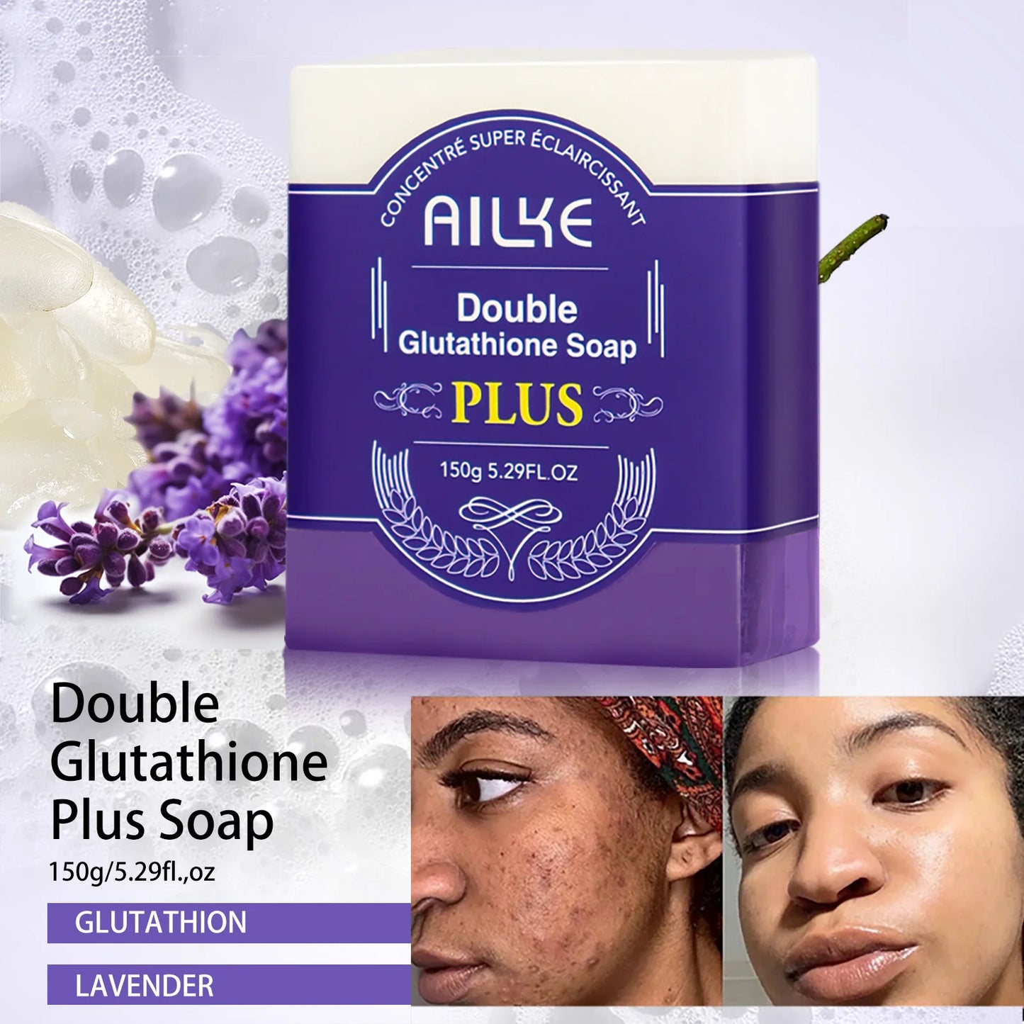 AILKE Whitening Lotion and Serum, Reduce Black Spots, Sun Spots, Melasma, Hyperpigmentation, Lighten Skin With Glutathione