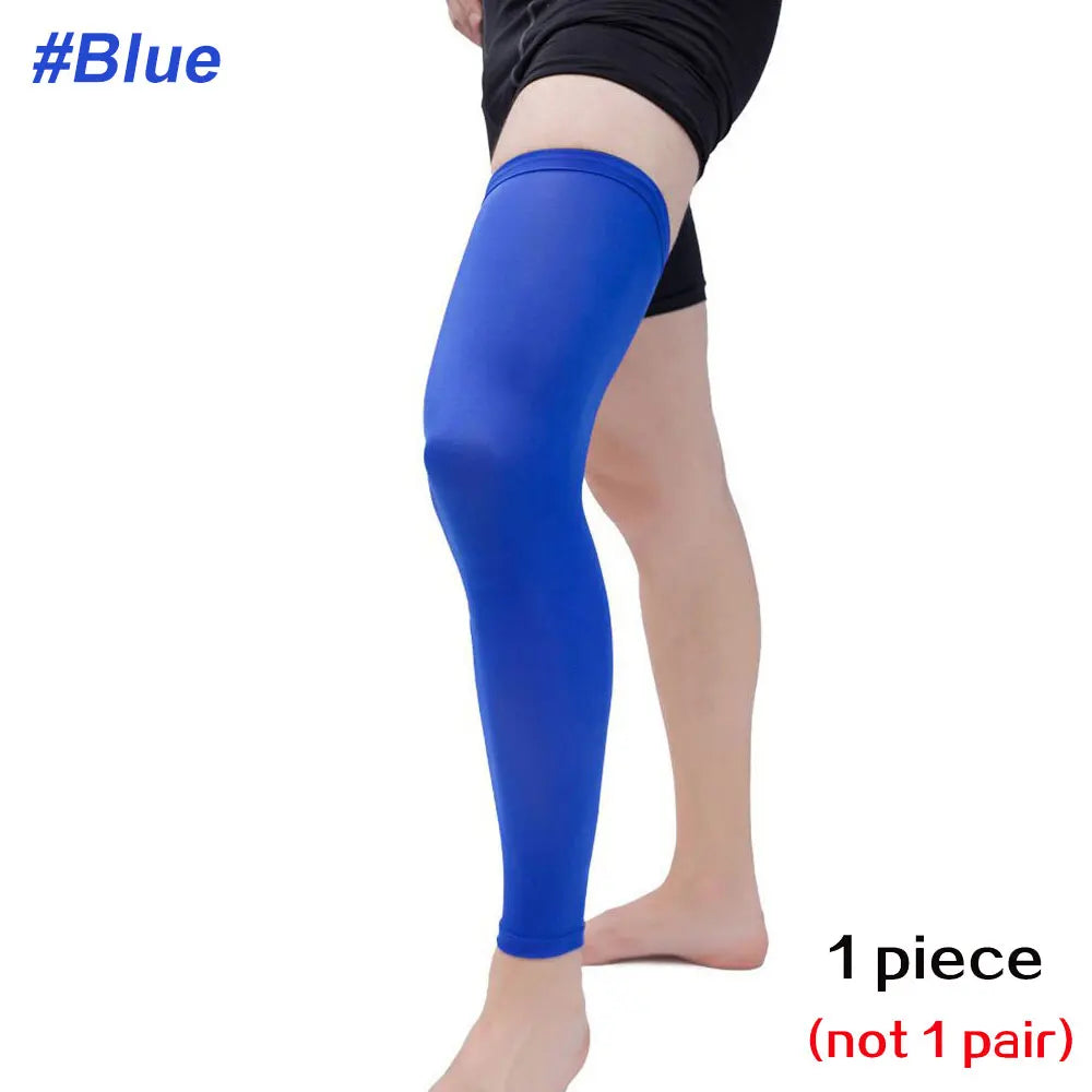 1PC Full Leg Compression Sleeve, Sport Long Knee Sleeve with Anti-slip Silicone Strips for Men Women Running Basketball Football