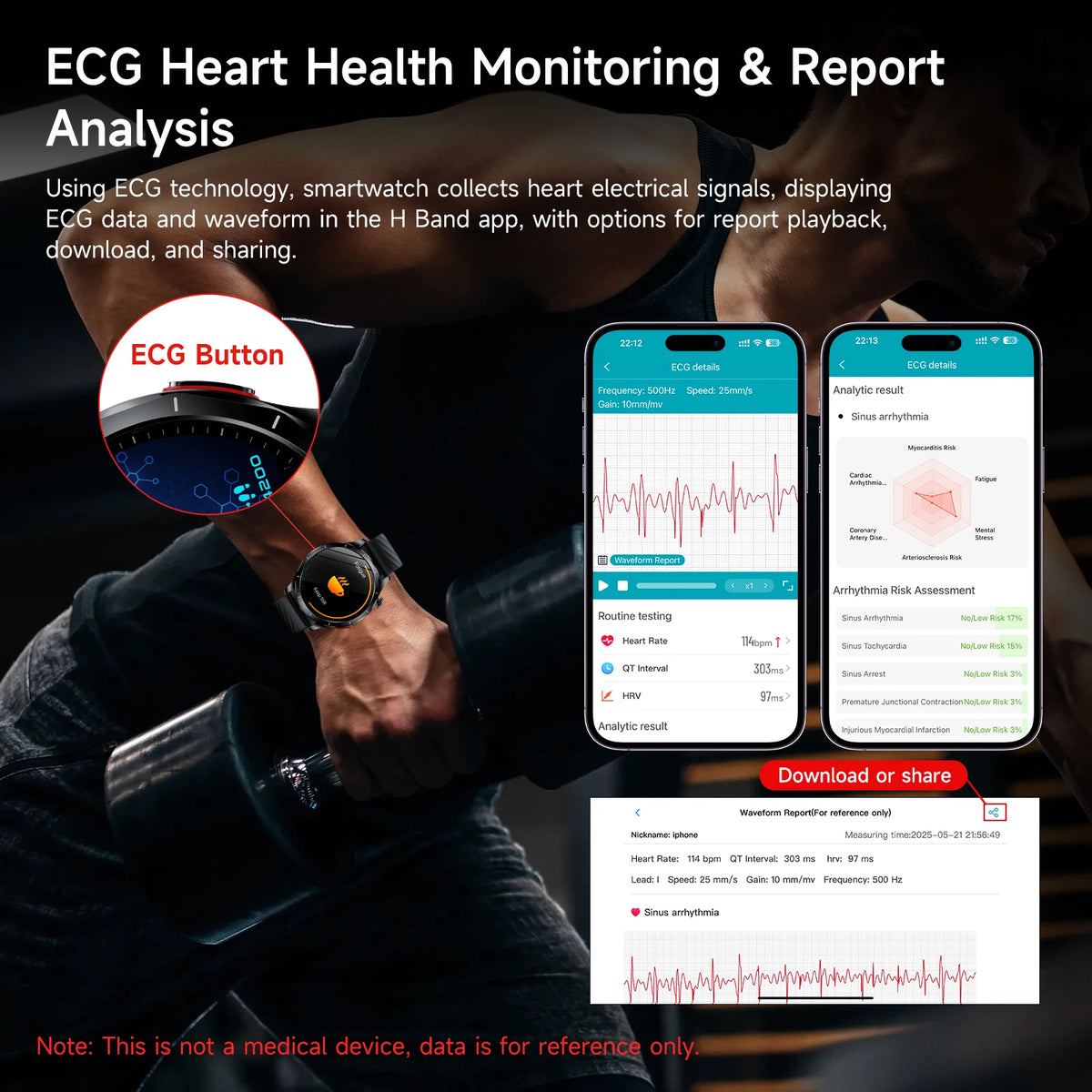 Marsyu ECG PPG Health Tracking Smartwatch With Heart Rate Monitor