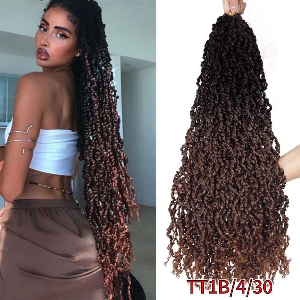 Majesty Twist Hair Curly Passion Twist Crochet Hair 26'' Long Synthetic Braiding Hair Extension Pre-Looped Senegalese Twist