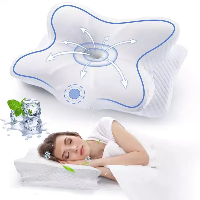 Ergonomic Orthopedic Memory Foam Pillow Breathable Shoulder Pain Soft Memory Sleeping Cervical Pillow Mat Shoulder Neck Massager
