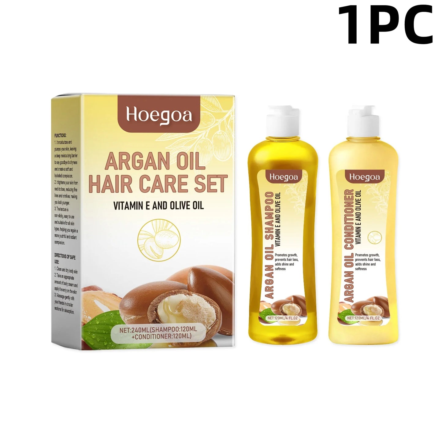 EELHOE AArgan Oil Shampoo and Conditioner Set Moisturizing Smoothing Shine Treatment for Dry Damaged Frizzy Hair Scalp Cleansing
