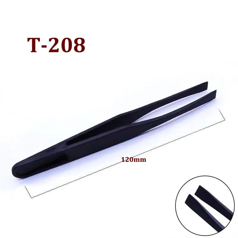 Watch Accessories Carbon Fiber Tweezers Watch Repair Tools Black Anti-static Plastic Tweezer Watch Trimmer Tools for Watchmaker