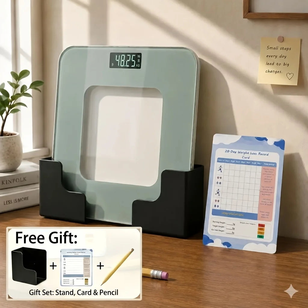 Digital Bathroom Scale, Body Weight Scale, High Precision, Large LCD Display, Max 180kg, Home Weighing Machine