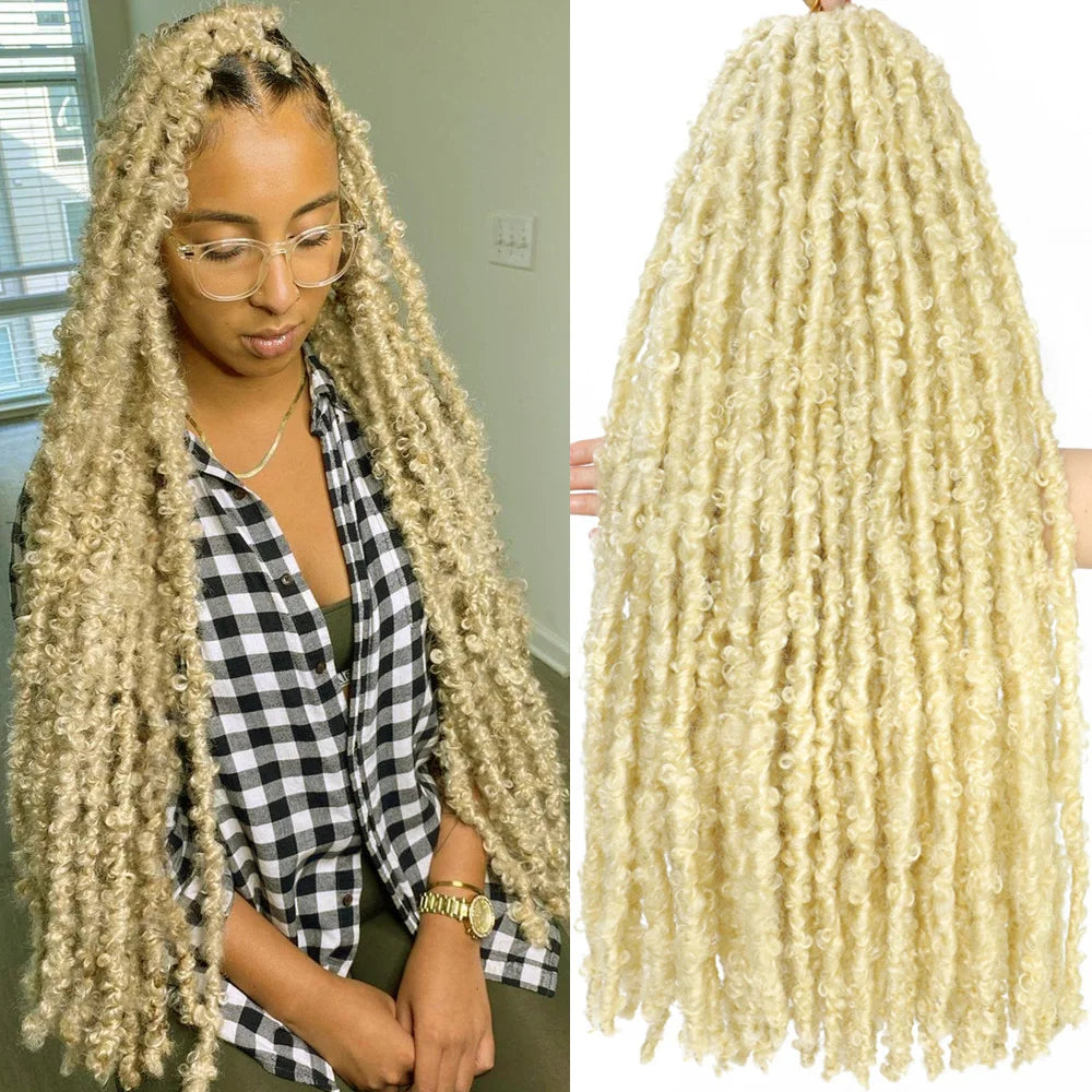 UPJO Butterfly Locs Crochet Hair Distressed Faux Locs Braiding Extensions