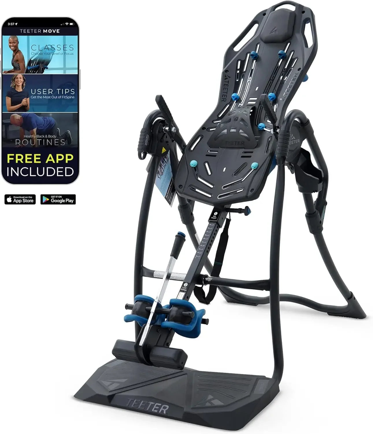 2025NEW FitSpine LX9 Inversion Table, Deluxe Easy-Reach Ankle Lock, Decompression Surface，UL Safety Certified,Heavy-Duty 300 lb