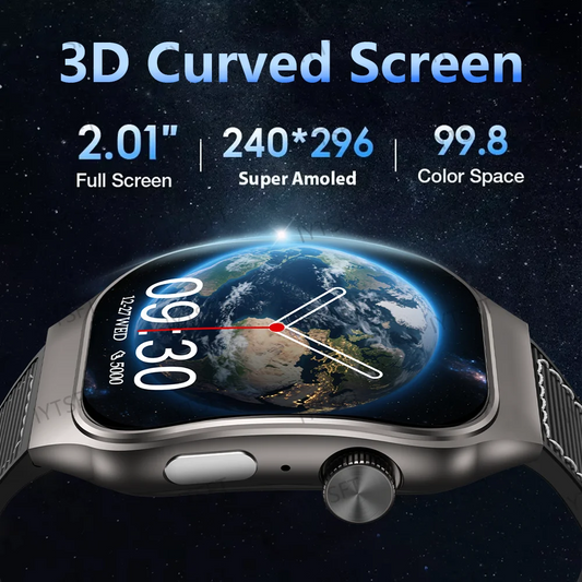LAXASFIT 1.83-inch Curved Screen Women's Smart Watch Bluetooth Calling Customizable Watch Faces Men's Sports Smartwatch