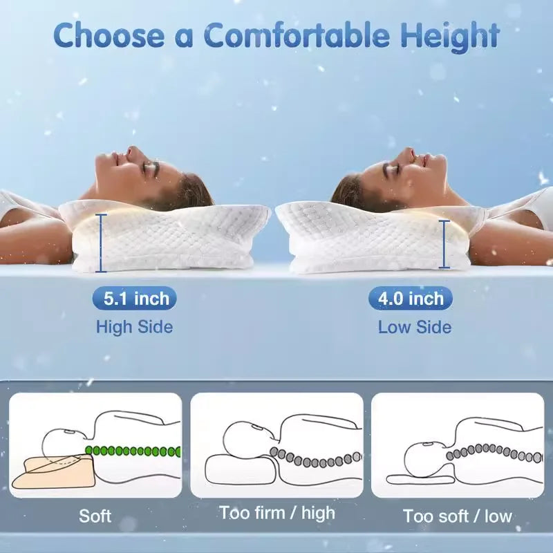 Ergonomic Orthopedic Memory Foam Pillow Breathable Shoulder Pain Soft Memory Sleeping Cervical Pillow Mat Shoulder Neck Massager