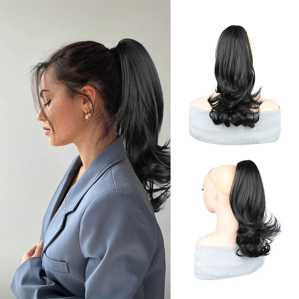 16 Inch Long Wavy Ponytail Extension with Claw Clip Faux Wavy Easy Styling Full and Voluminous Look Hairpiece Hair extensions Ponytail clip hair extensions clip hair extensions clip hair extensions