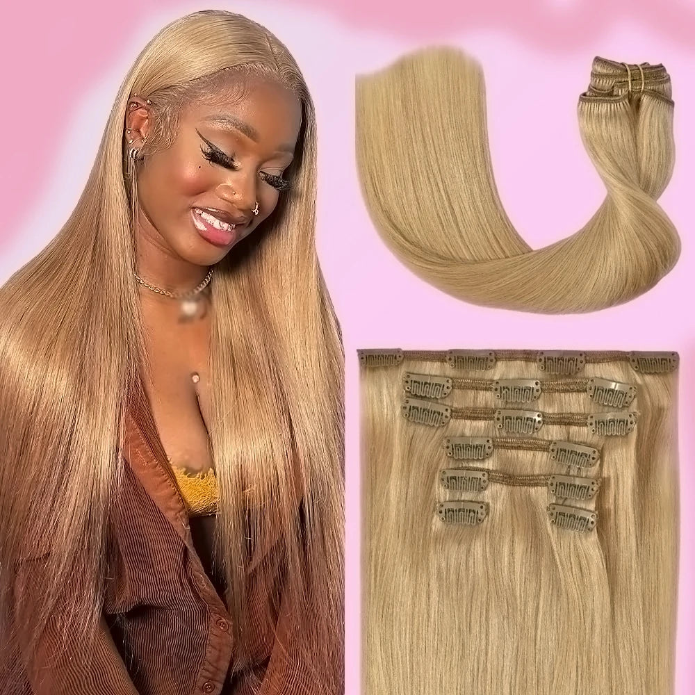Real Natural Hair Extensions Clip Ins Human Hair Extensions Cheveux Humain for Volume And Lengthening Hair Styling