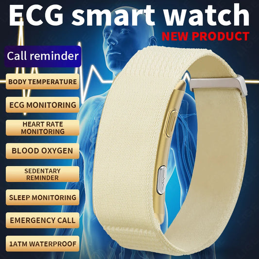 ECG PPG Screenless Smart Watch Sports Fitness Heart Rate Monitor Waterproof