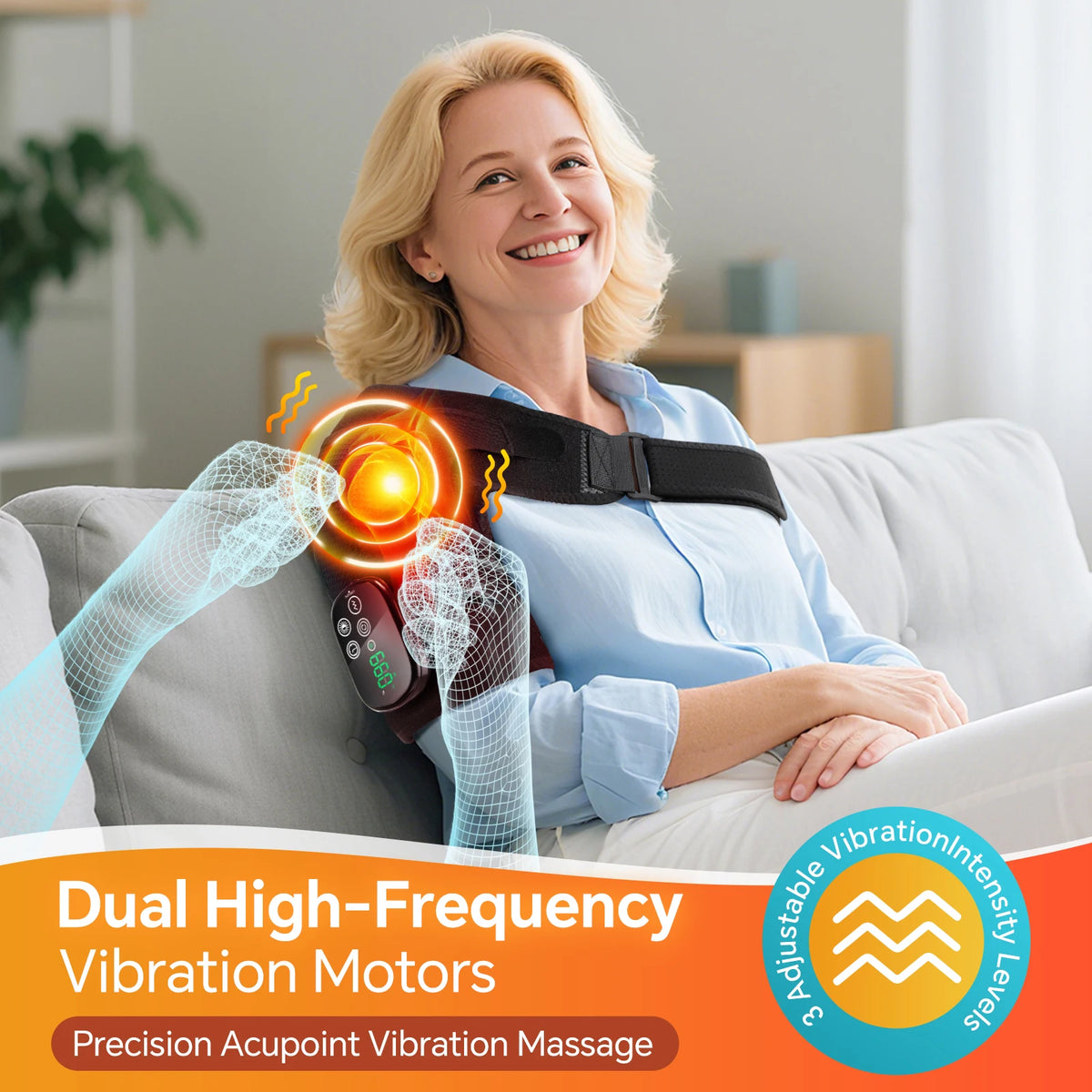 Hailicare Infrared Light Heating Vibration Shoulder Massage Pad