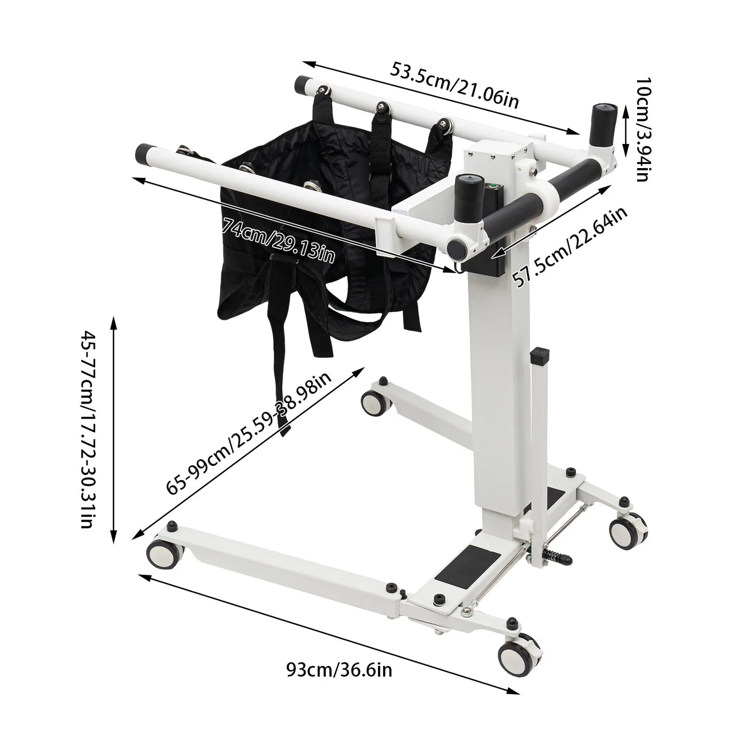 Electric Patient Lift Transfer Chair Lift for Home Wheelchair, Adjustable Height Bathroom Wheelchairs,Electric Lift Wheelchair