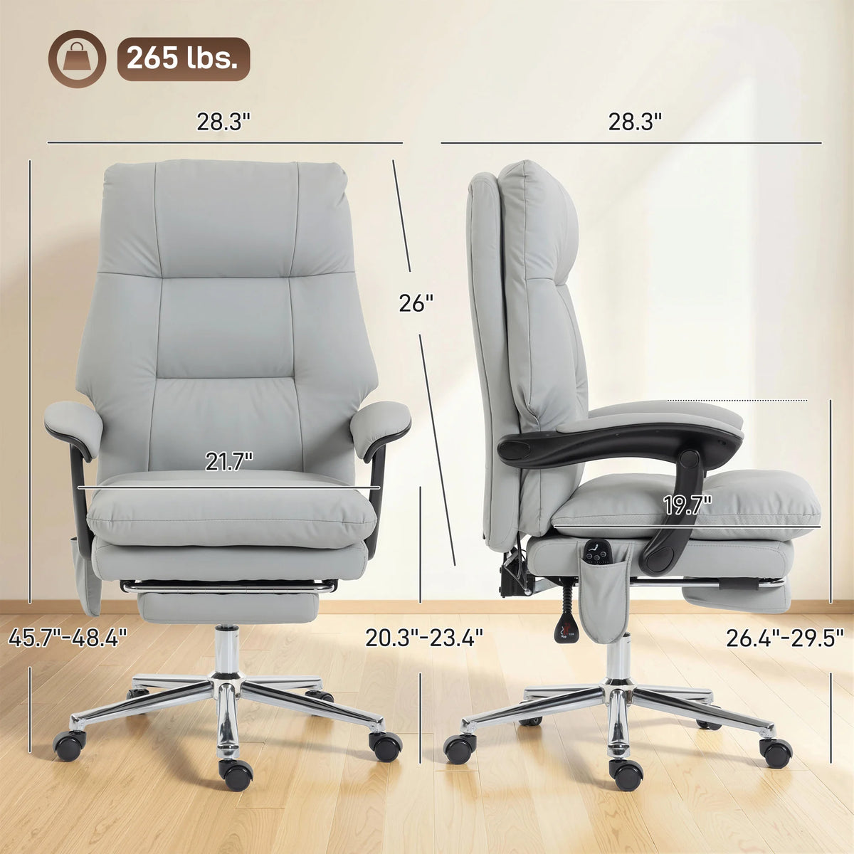 Homcom Massage Ergonomic Office Chair With Vibration Footrest