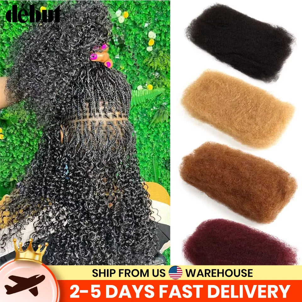 Debut Afro Kinky Bulk Human Hair for Natural Braiding Styles