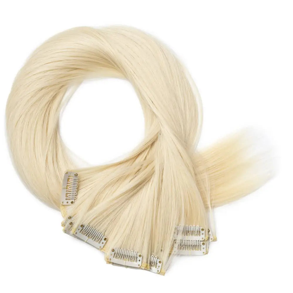 100% Human Hair Extensions Clip Ins 613 Color Clip-In And Tape-In Hair Extensions for Volume And Length Cheveux Humain