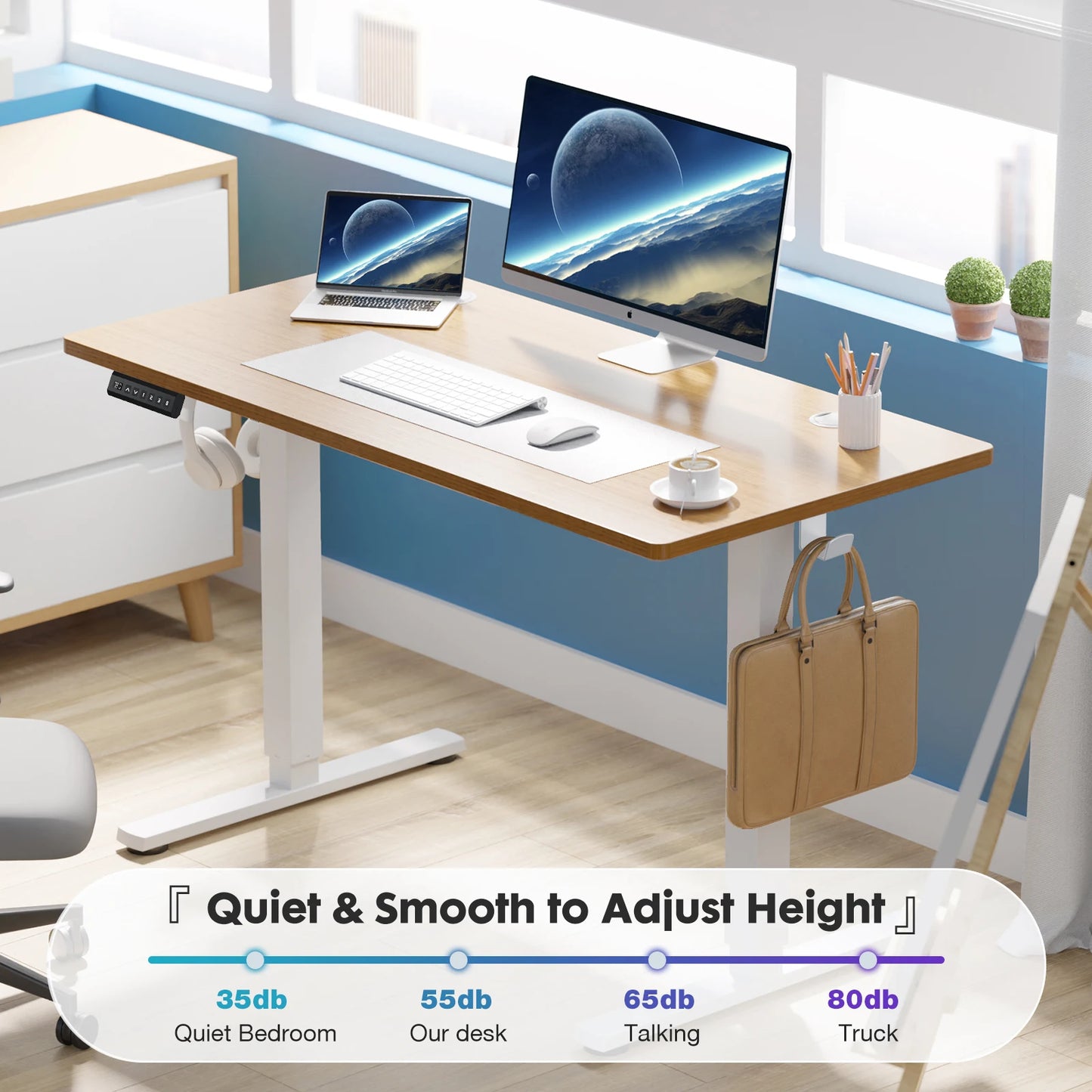 JHK Electric Height Adjustable Standing Desk Sit Stand Workstation