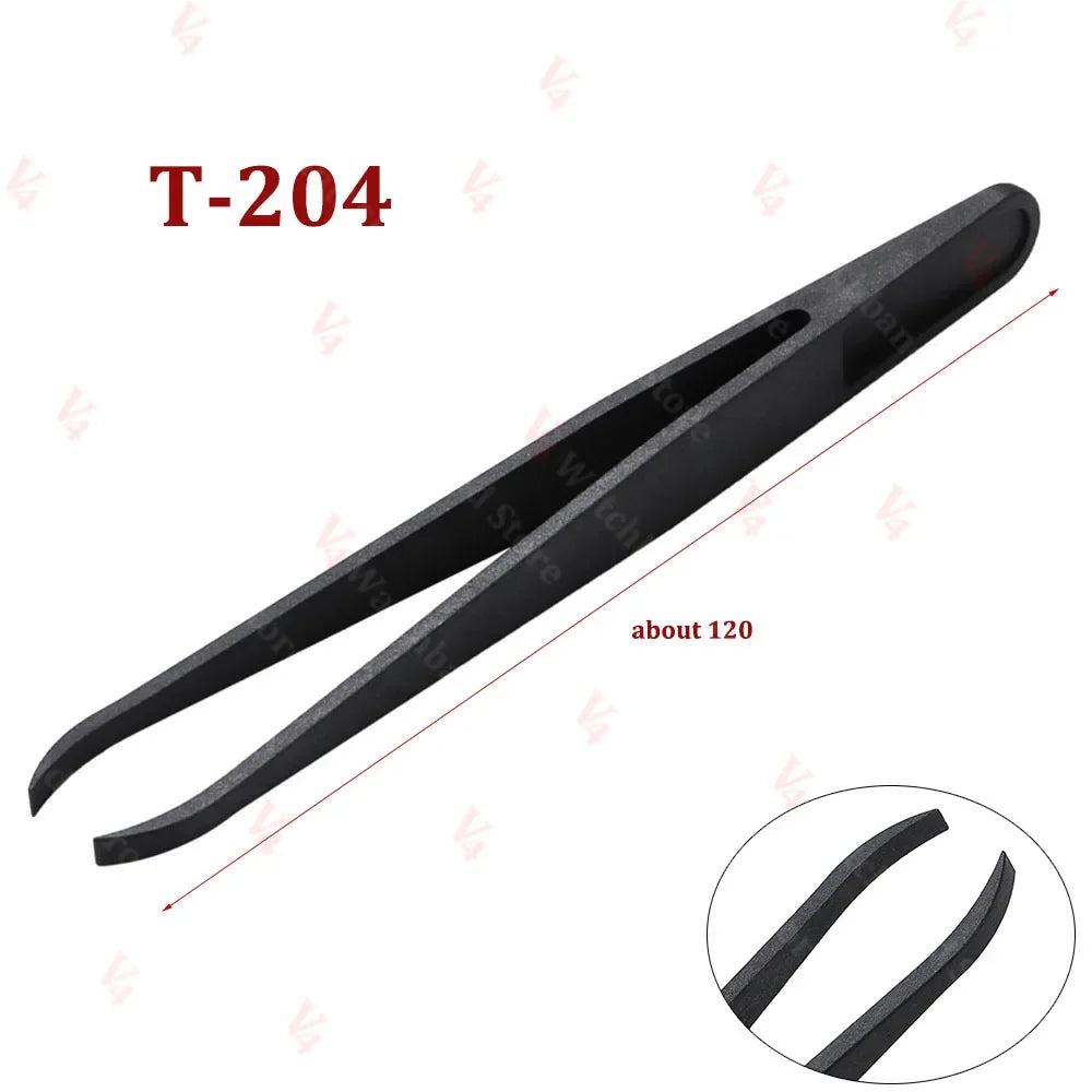 Watch Accessories Carbon Fiber Tweezers Watch Repair Tools Black Anti-static Plastic Tweezer Watch Trimmer Tools for Watchmaker