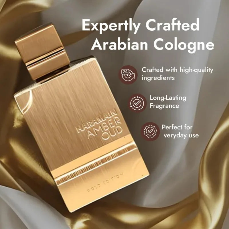 60ml Original Al Haramain Amber Oud Gold Edition Arabian Perfume High Quality Noble Lady Fragrance Spray Pheromones Attract Men