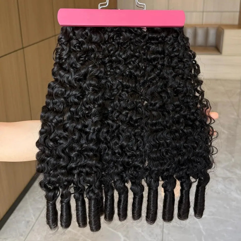 32Inch Burmese Curly Hair Bundles 12A Burmese Virgin Raw Human Hair Bundles Unprocessed Weaving Water Wave Curly Hair Extensions