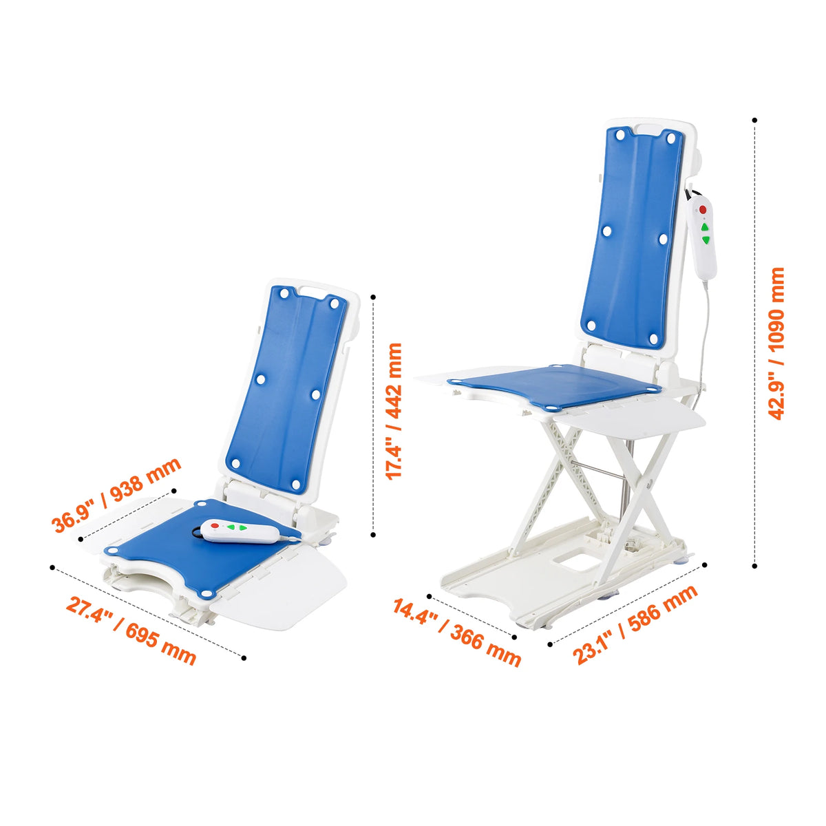 SucceBuy Electric Chair Lift Devices to Lift Elderly off Floor Height Adjustable Support Up to 310 LBS  for Seniors Patient