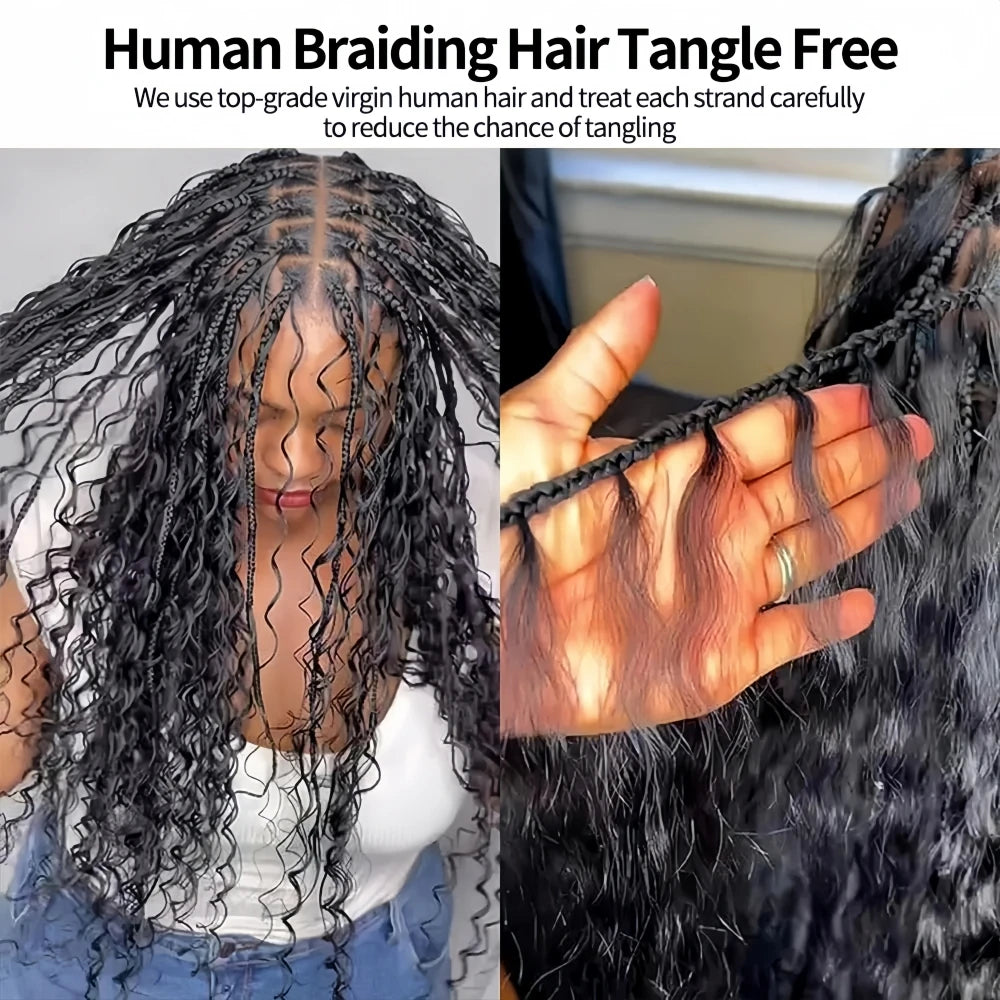 Wig Queen Human Hair Curly Crochet Bulk Extensions For Braiding