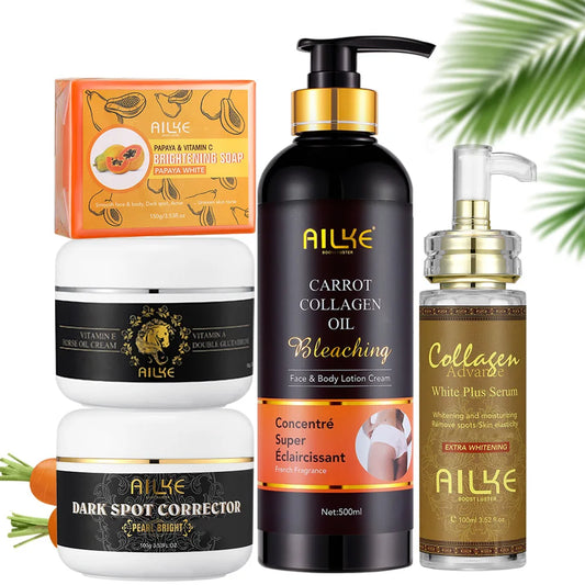 AILKE Collagen Beauty Skin Care, Anti Spots, Pigmentation, Lightening, Even Skin Tone, For Dark, Black, African and Caramel Skin