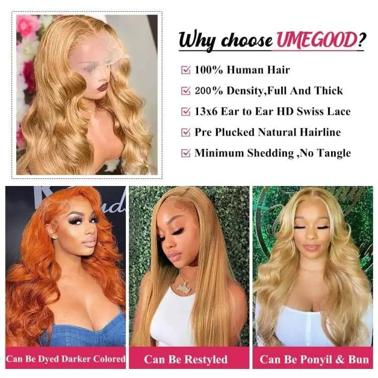 Smilegirl Body Wave Human Hair Wig With HD Lace Frontal
