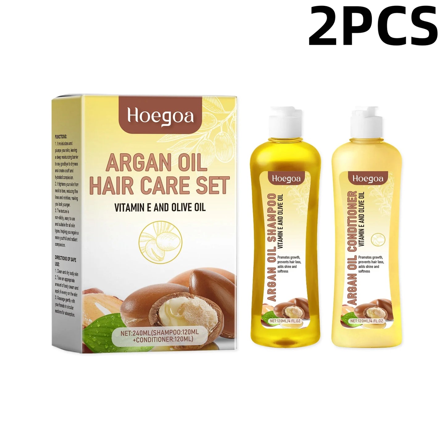 EELHOE AArgan Oil Shampoo and Conditioner Set Moisturizing Smoothing Shine Treatment for Dry Damaged Frizzy Hair Scalp Cleansing