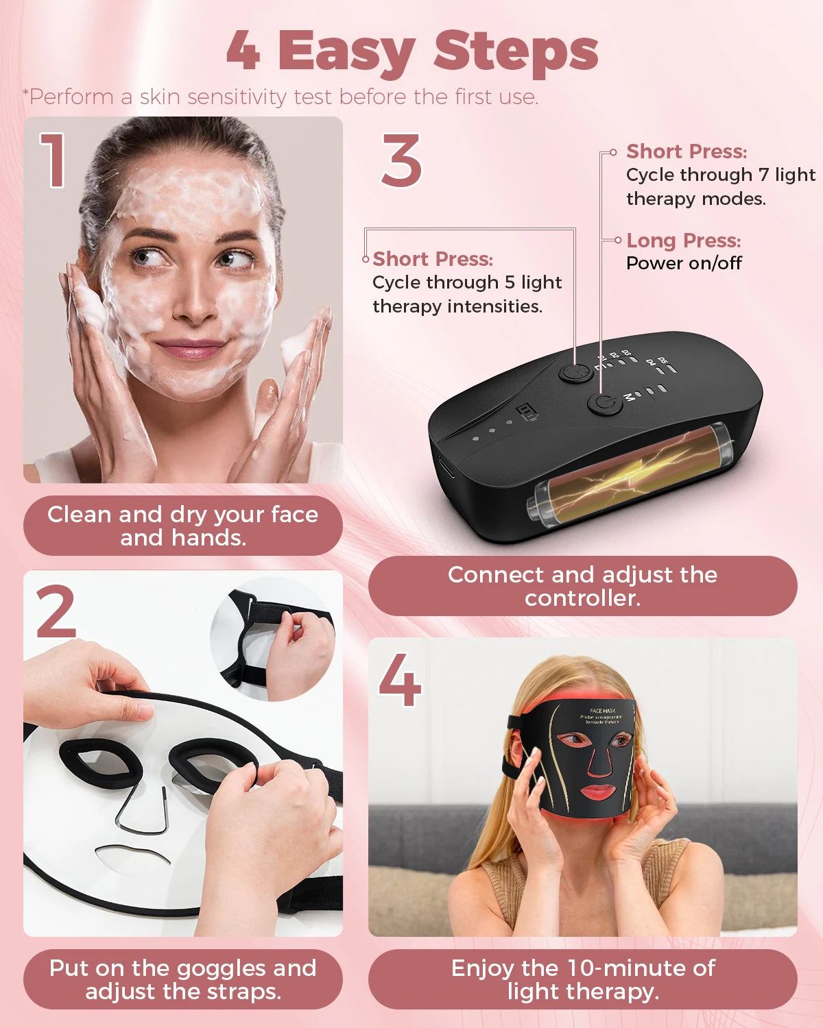 LED Light Therapy Mask For Professional Skin Rejuvenation Treatment