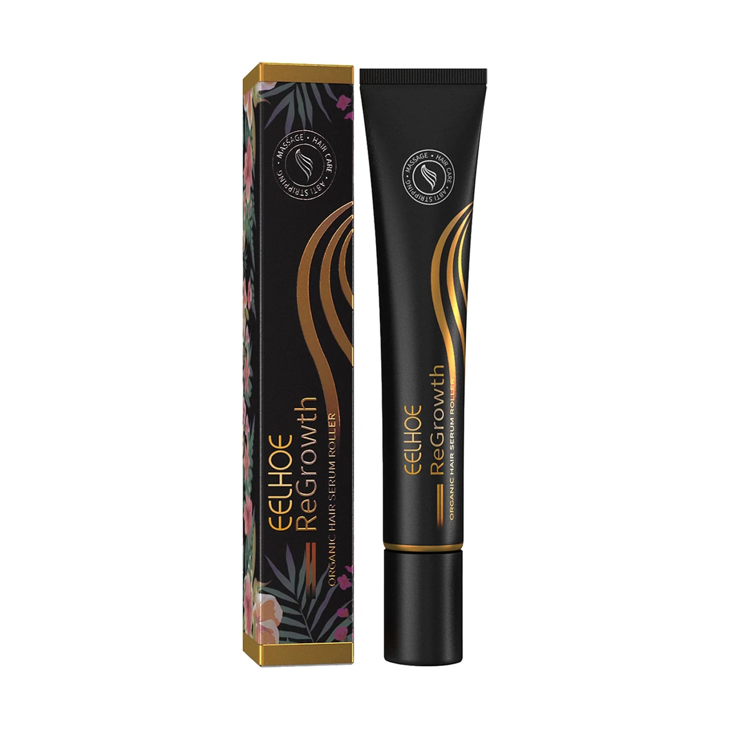 EELHOE Regrowth Hair Serum With Roller Massage Scalp Pure Natural Nourishing Roots Prevent Hair Loss Damage Thickness Hairs Care