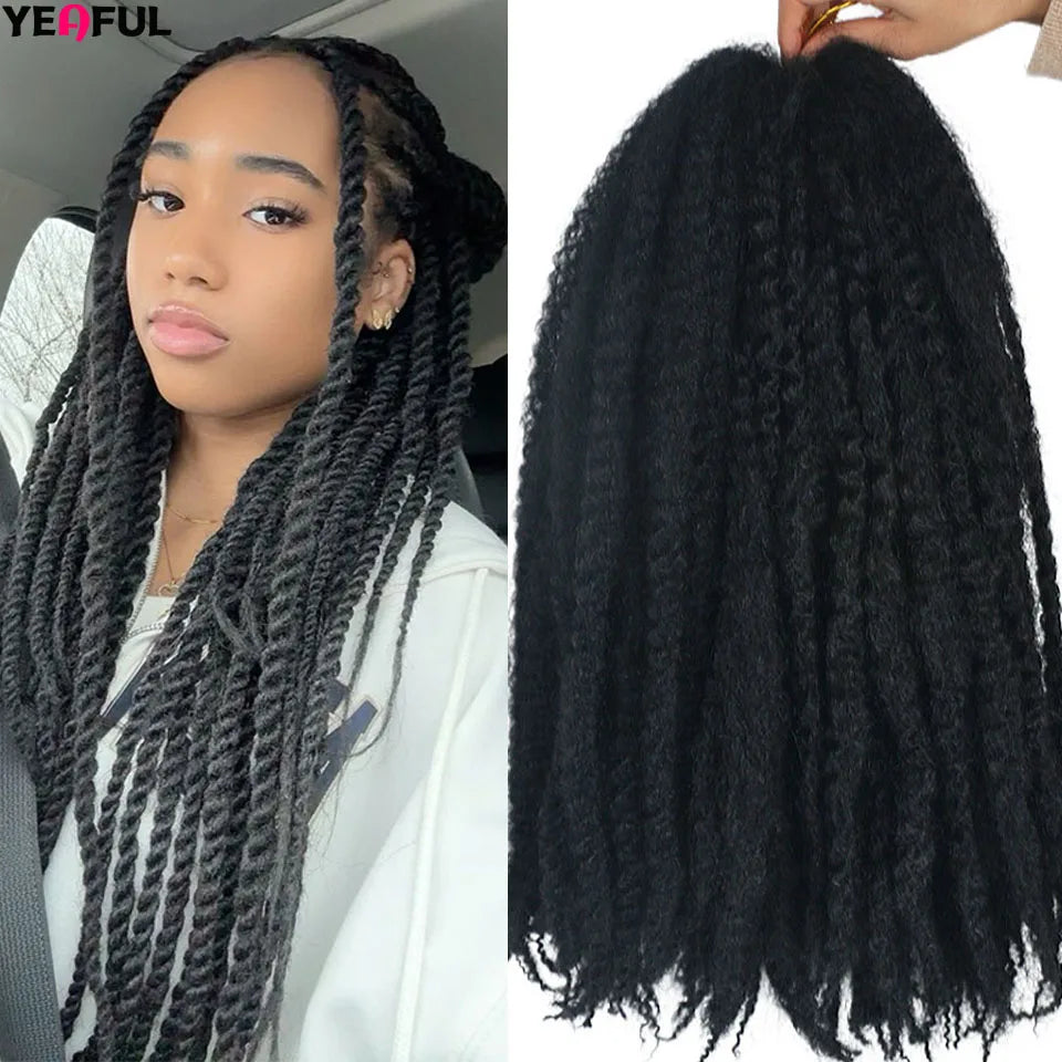 18”Marley Hair 30Strands/Pack Soft Marley Twist Braiding Hair For Senegalese Twist Crochet Braids Lightweight Cuabn Twist Hair