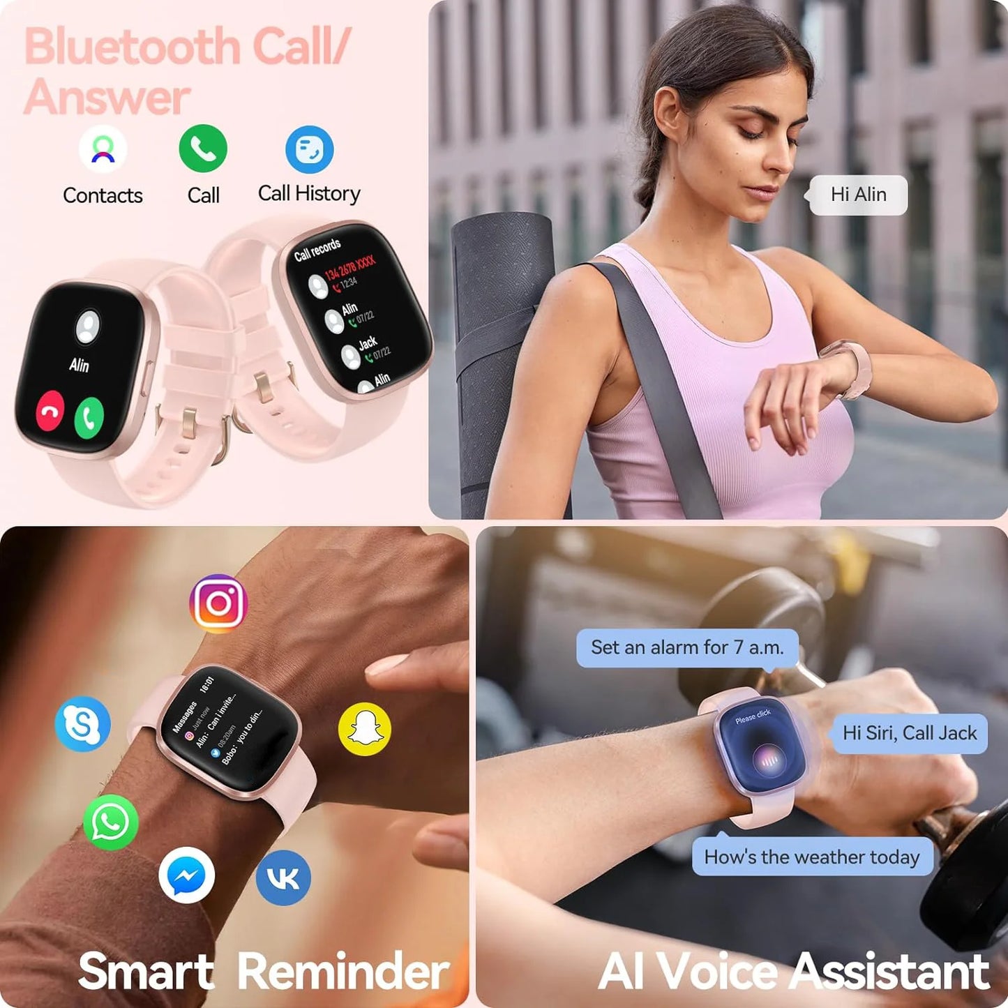 Smart Watch(Answer/Make Call), 1.83" HD Smart Watches for Men Women fitness Tracker Sleep Monitor