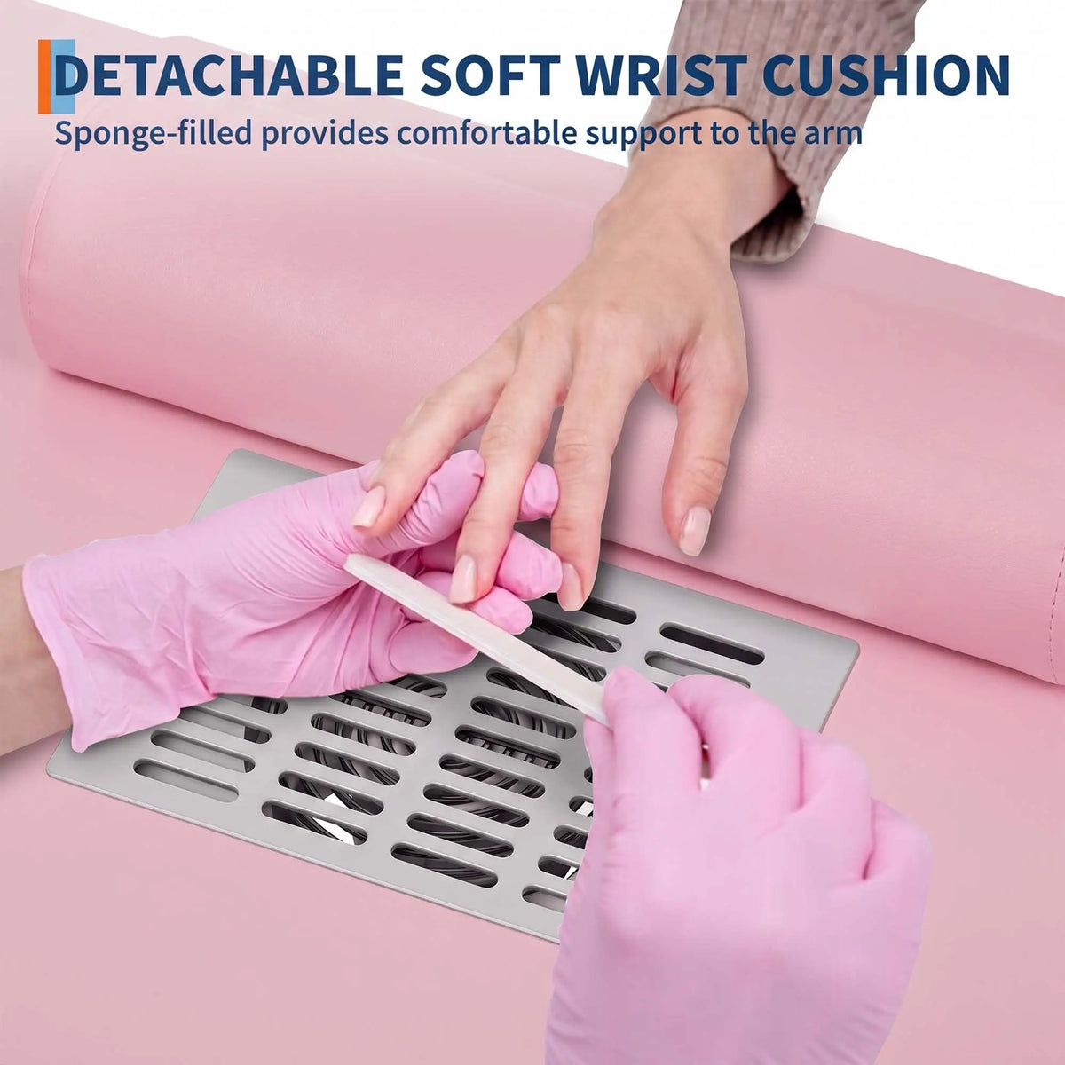 HiMISS Nail Technician Manicure Table With Dust Collector And Storage