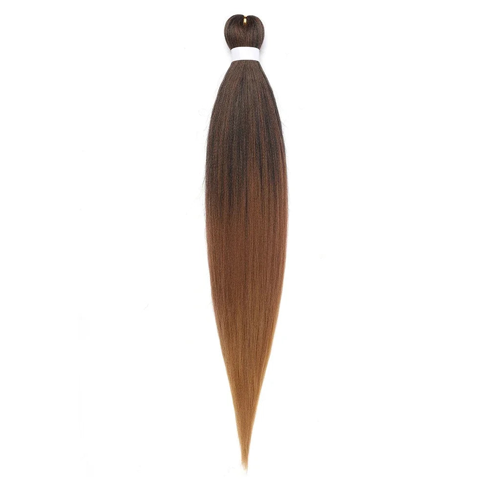 Pre-stretched Braids Hair Professional Itch Free Hot Water Setting Synthetic Fiber Ombre Yaki Texture Braid Hair Extensions
