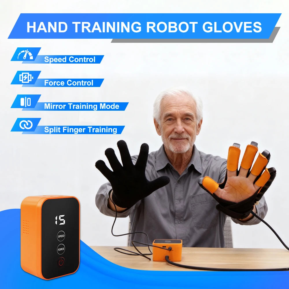 USB Rehabilitation Robot Glove Hand Exerciser Finger Training Gloves Stroke Hemiplegia Devices Hand Rehabilitation Trainer Rehab