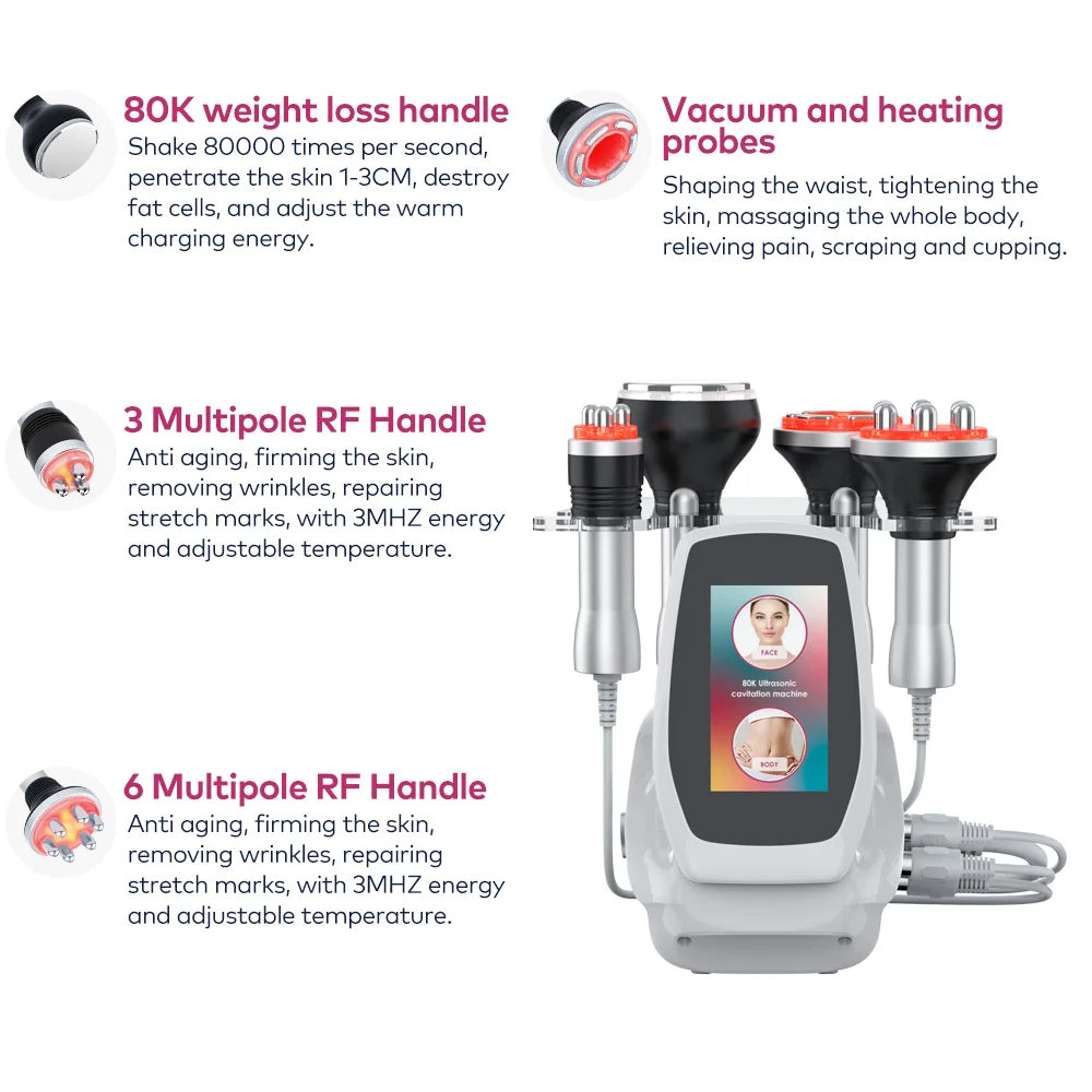 Ultrasonic Cavitation Body Slimming Machine and Facial Massager