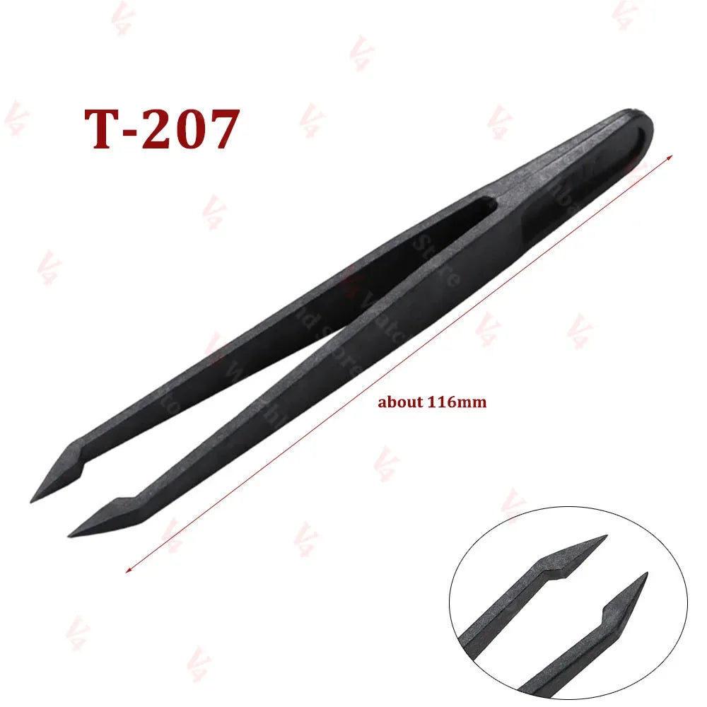 Watch Accessories Carbon Fiber Tweezers Watch Repair Tools Black Anti-static Plastic Tweezer Watch Trimmer Tools for Watchmaker