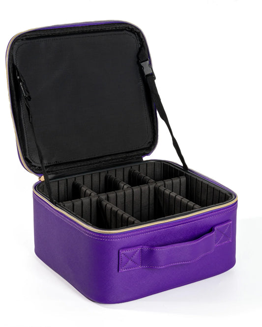 Makeup Bag With Mirror lamp,Travel Waterproof Necessary Beauty Brush Embroidery Tool Storage Cosmetic Case Portable Makeup Box